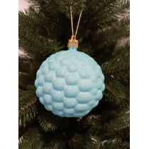 Новорічна куля в блискітках "Бульбашка" блакитна Ø80мм, ціна за набір 4шт